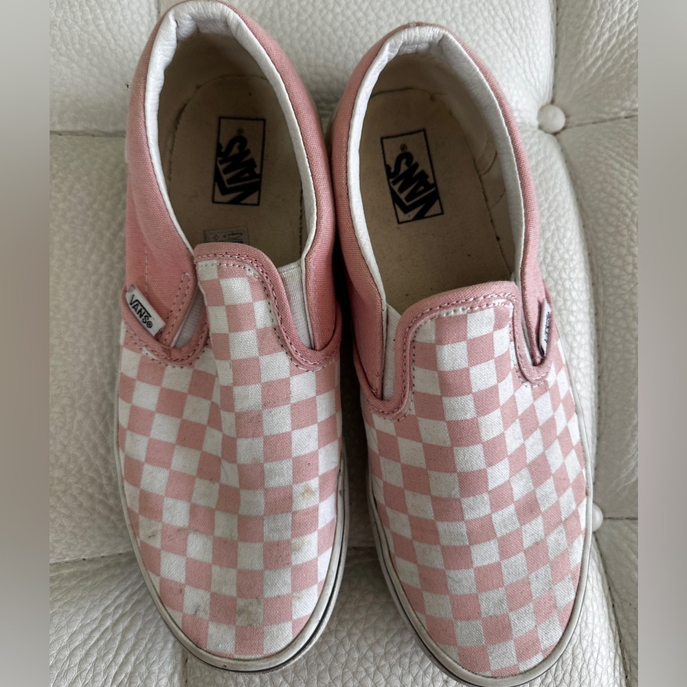 Pink checkered Vans